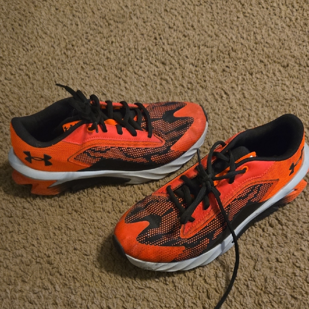Under Armour Kids Orange and Black Athletic Sneakers